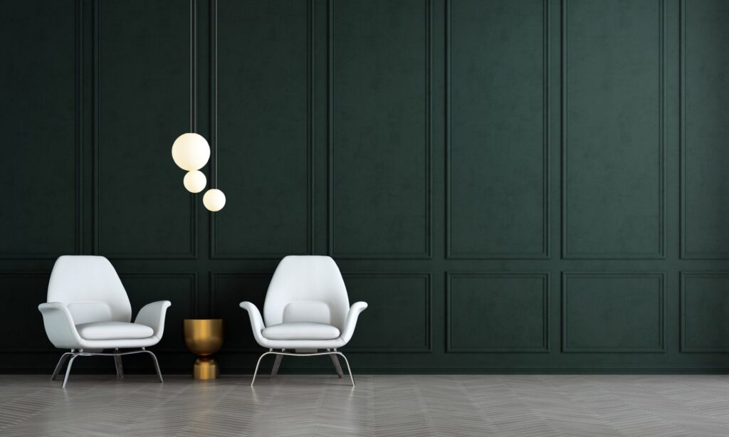 Lounge Dark Green Wall - Haven Renovations